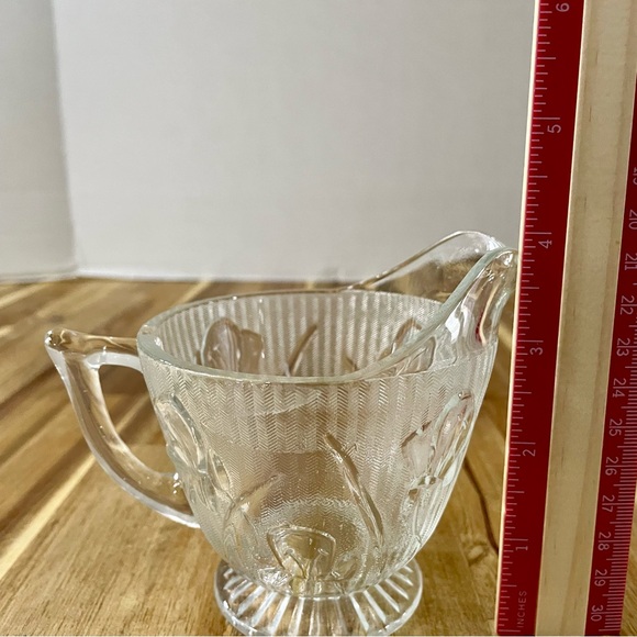 VTG Jeannette Depression Glass Iris Clear Creamer & Sugar Dish 1930’s - Picture 12 of 13